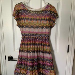 Weston Wear Anthropologie Caraz Aztec Pattern Fit and Flare Dress, Size Small